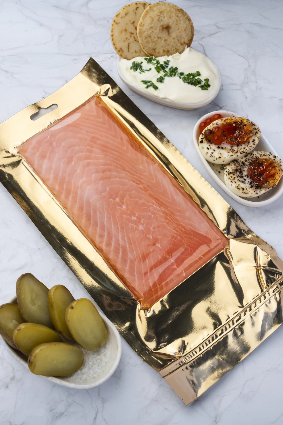 Potatisrösti med caviar och gravad lax